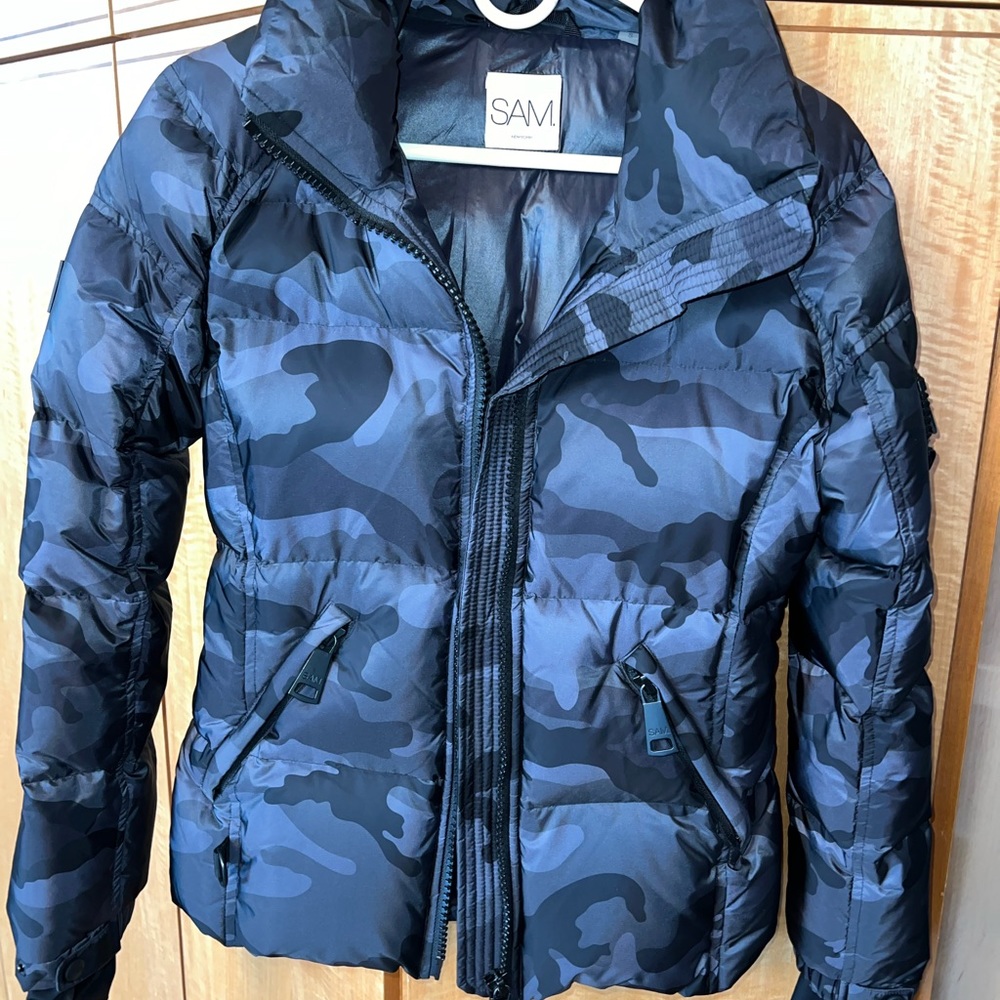 SAM winter coat blue camo